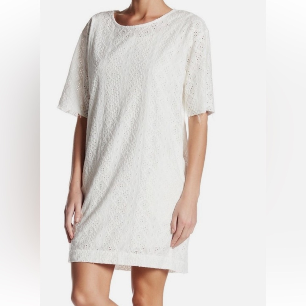 Current/Elliott Eyelet Dress with Raw Edge hems, size 4-6,